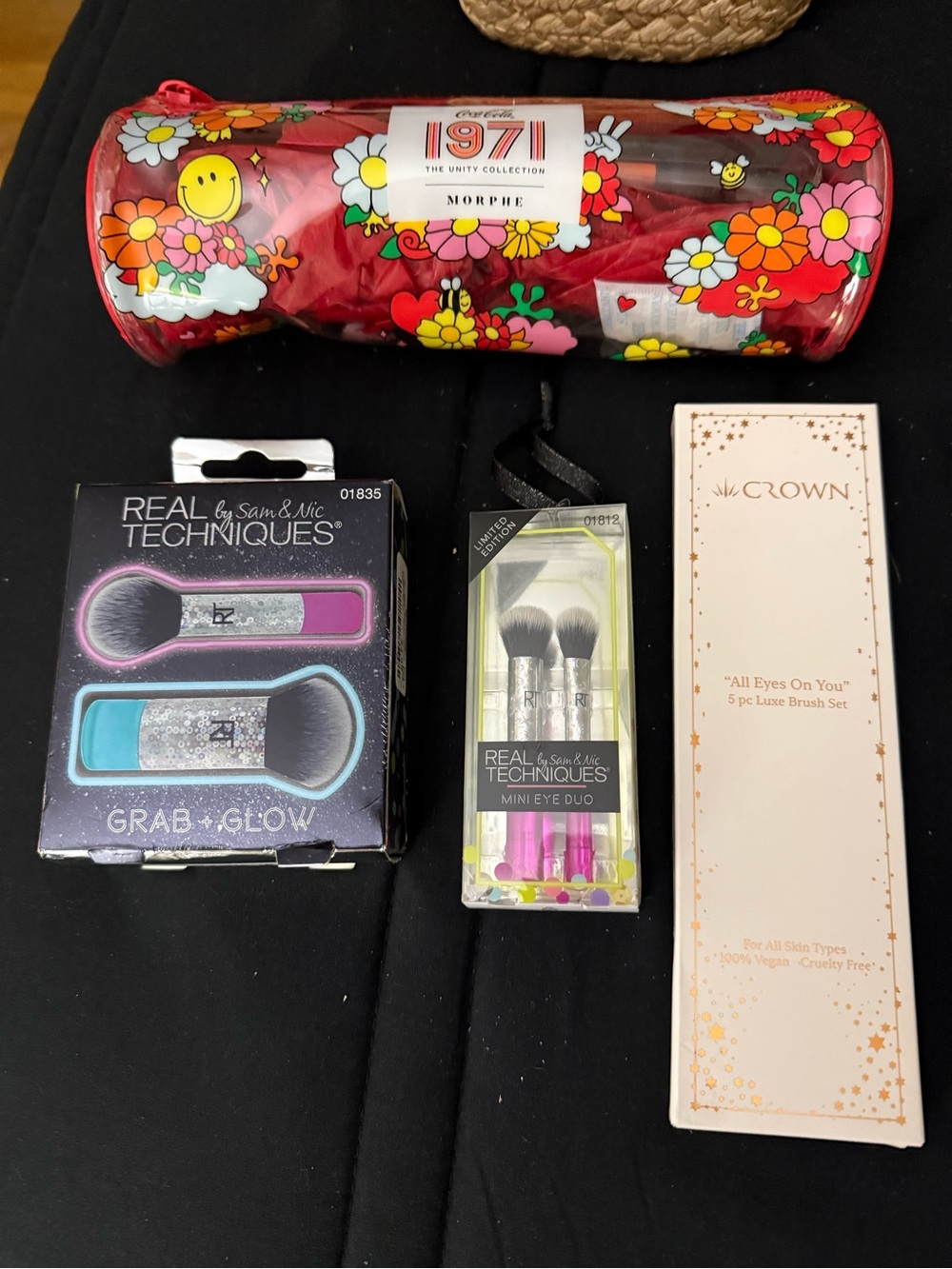 Makeup brush set and bags
